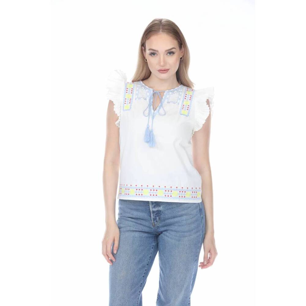 NEW RAIN + ROSE angelica blouse in white